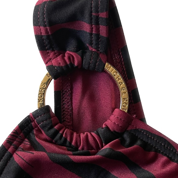 NWT MICHAEL KORS Maroon Animal Print Swimsuit Size 4 - Picture 9 of 10